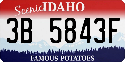 ID license plate 3B5843F