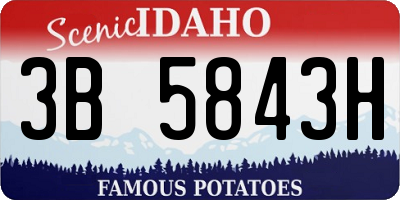 ID license plate 3B5843H