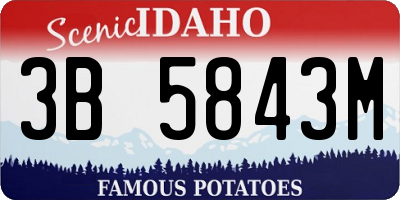 ID license plate 3B5843M