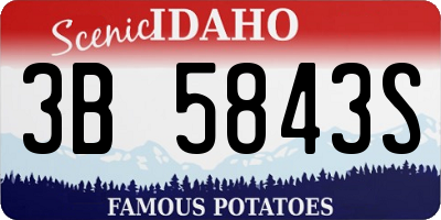 ID license plate 3B5843S
