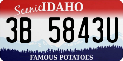 ID license plate 3B5843U