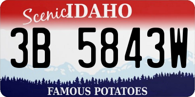 ID license plate 3B5843W