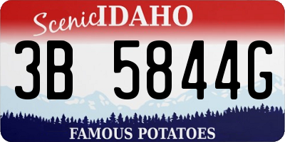 ID license plate 3B5844G