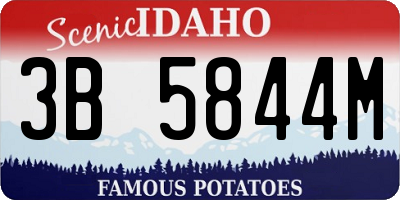 ID license plate 3B5844M