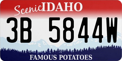 ID license plate 3B5844W