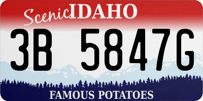 ID license plate 3B5847G