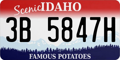 ID license plate 3B5847H