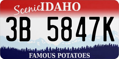 ID license plate 3B5847K