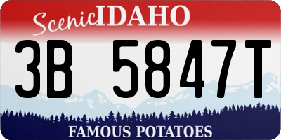 ID license plate 3B5847T