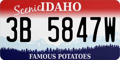 ID license plate 3B5847W
