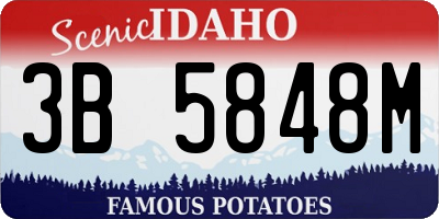 ID license plate 3B5848M