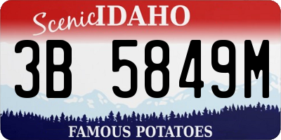 ID license plate 3B5849M