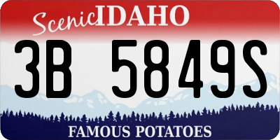 ID license plate 3B5849S