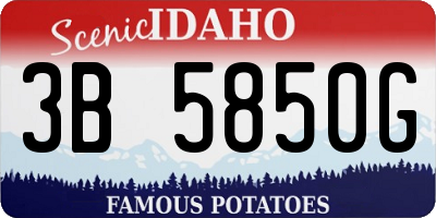 ID license plate 3B5850G