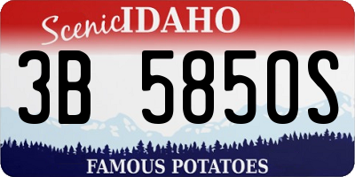 ID license plate 3B5850S