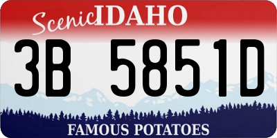 ID license plate 3B5851D