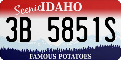ID license plate 3B5851S