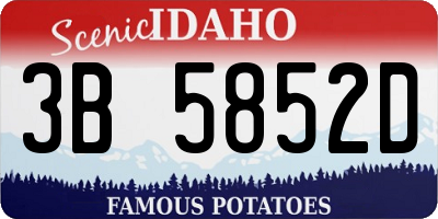 ID license plate 3B5852D