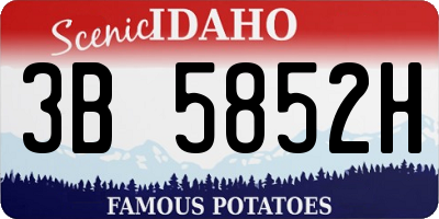 ID license plate 3B5852H