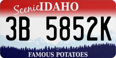 ID license plate 3B5852K
