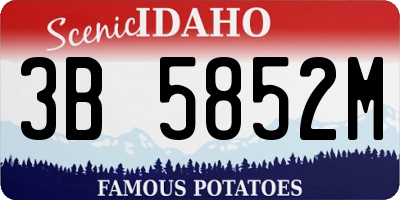 ID license plate 3B5852M