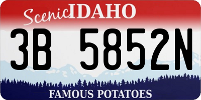 ID license plate 3B5852N