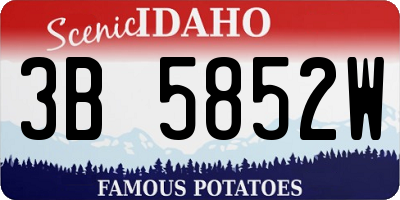ID license plate 3B5852W