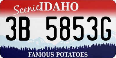 ID license plate 3B5853G