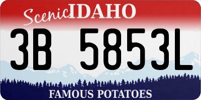 ID license plate 3B5853L