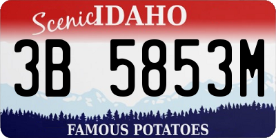 ID license plate 3B5853M