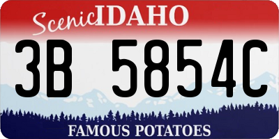 ID license plate 3B5854C