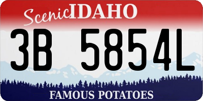 ID license plate 3B5854L
