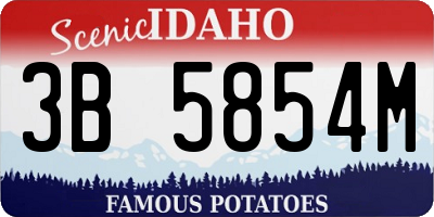 ID license plate 3B5854M