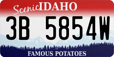 ID license plate 3B5854W