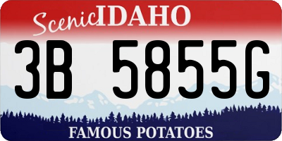 ID license plate 3B5855G
