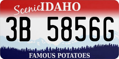 ID license plate 3B5856G