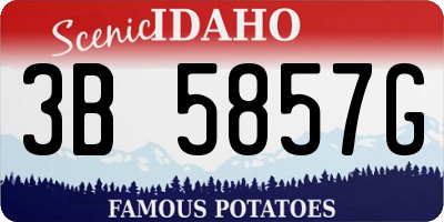 ID license plate 3B5857G