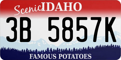 ID license plate 3B5857K