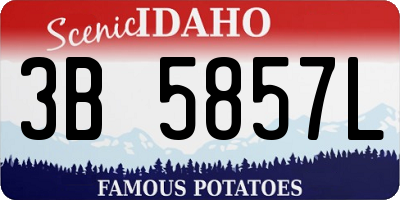 ID license plate 3B5857L