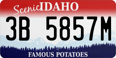 ID license plate 3B5857M