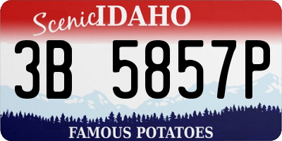 ID license plate 3B5857P
