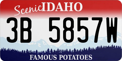 ID license plate 3B5857W
