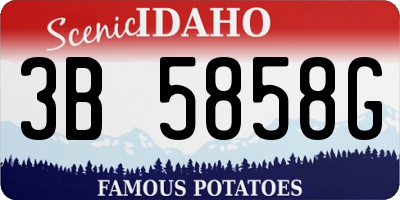 ID license plate 3B5858G