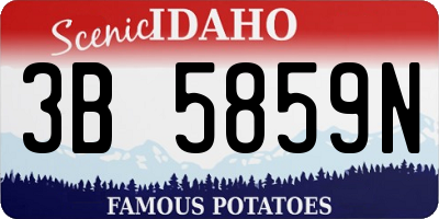 ID license plate 3B5859N