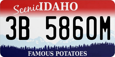 ID license plate 3B5860M