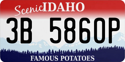 ID license plate 3B5860P