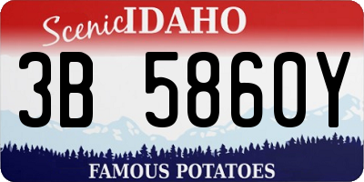 ID license plate 3B5860Y