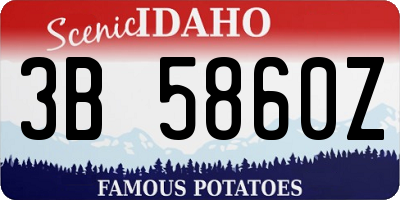ID license plate 3B5860Z