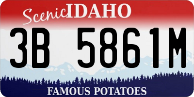 ID license plate 3B5861M