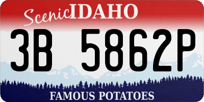 ID license plate 3B5862P